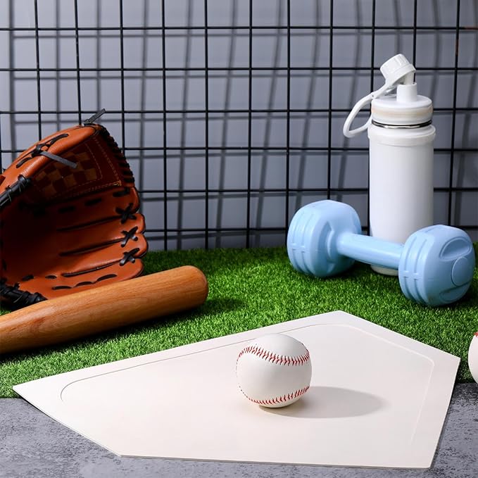 Wettarn 6/12 Pcs Bulk Home Plate Baseball Softball Rubber Portable Throw Down Home Plate for Gym Teachers, Skill Camp Instructors, Backyard Batting or Pitching Practice Training