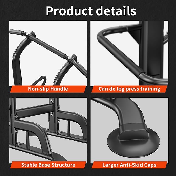 SogesHome Power Tower 11 Height Adjustable Pull Up Bar and Dip Station Multi-Function Strength Training Fitness Equipment for Home Office Gym