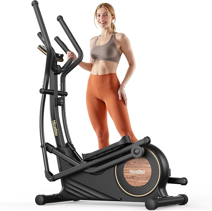 Niceday Elliptical Exercise Machine, Elliptical Machine for Home, Magnetic Elliptical Trainer with 15.5IN-19IN Stride, 16 Resistance Levels, 400LBS Loading Capacity, Support Kinomap APP