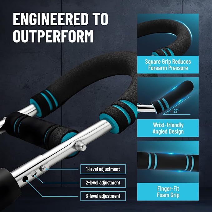 Twister Arm Trainer with 4 Springs, 30-120lb Adjustable 6 Resistance Levels Twister Arm Chest Exerciser, Portable Chest Workout Equipment for Men & Women, Enhancing Upper Body Muscle (Yellow)