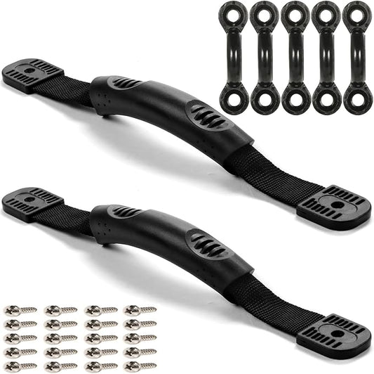 2Pcs Kayak Canoe Carry Handles, Kayak Boat Side Mount Paddle Park Handles - 5PCS Pad Eye with 10 PCS Screws for Boat Kayak Deck Rigging Kit