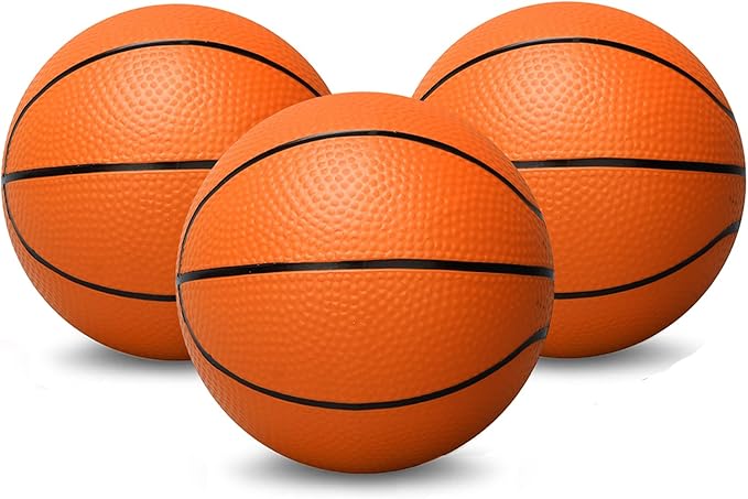 5 Inch Foam Mini Basketball Toy Balls for Indoor Mini Hoops Set, Soft Squishy Quiet Basketball| Toddler Balls, Swimming Pool Beach Pool Balls Sport Gift for Adults & Kids Sensory Stress Ball(3 Pack)