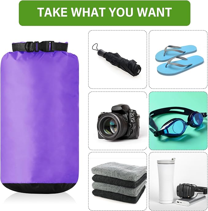 6 Pcs Waterproof Dry Bag Sack Lightweight Outdoor Dry Bags 35 L, 20 L, 15 L, 10 L, 5 L, 3 L Waterproof Boat Bag for Kayaking, Backpacking, Hiking, Camping Rafting(Fluorescent Color)