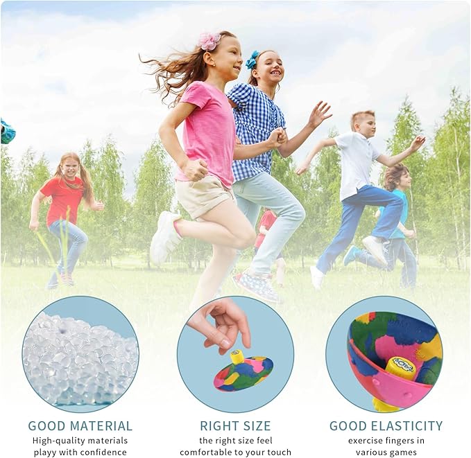 6in1 Bounce Bowls Ball Fidget Toy for Kids & Adults Spinning Stress Relief, Pop Up Outdoor Game Sports Fingertip Toy for School, Birthday Party Favors, Goodie Bag Fillers for Boys and Girls