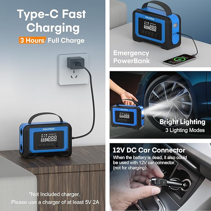 Paddle Board Pump, Tire Inflator Portable Air Compressor - Cordless Air Pump for Inflatables with Auto-Off, Deflate Function, Rechargeable Sup Pump Electric for Car Tires, Paddleboards, Mattress