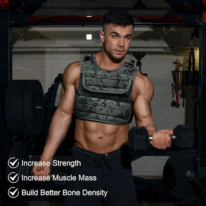 Adjustable Weighted Vest 44 Lb, Weight Vest for Men,Adjustable Wearable Weights with Iron Weights for Home Workouts and Strength Training