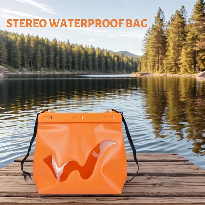Small Dry Bags Waterproof,Orange,PVC Material Suitable for Beach Activities,Kayaking,Boating,Camping and More