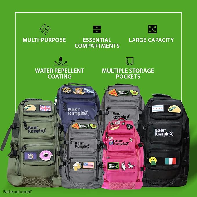 Bear KompleX Military Grade Tactical Backpack - Organize Gear & Optimize Comfort - Multipurpose 1000 Denier Nylon Backpack