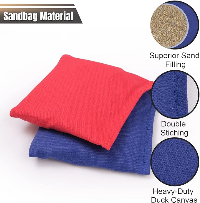 Cornhole Set 4x2 and 3X2 Regulation Size Corn Holes Sets with Carrying Bags & 8 Bean Bags Cornhole Boards Bean Toss Games for Adults Family Outdoor Beach Lawn Outside Backyard Games