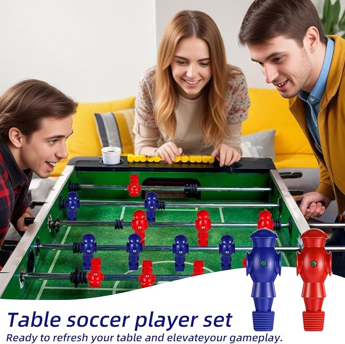 26 Pcs Foosball Men, Resin Foosball Replacement Parts, Table Soccer Player Set for Tournament Foosball, 13 Red and 13 Blue