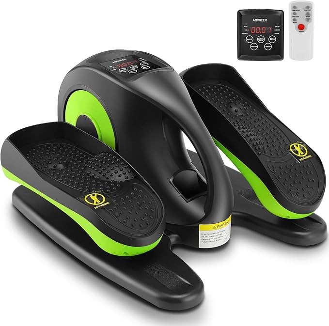 ANCHEER Under Desk Elliptical Machine, Electric Seated Pedal Exerciser, Mini Elliptical Machines for Seniors, LCD Display Monitor, Remote Control, Leg Exerciser for Home