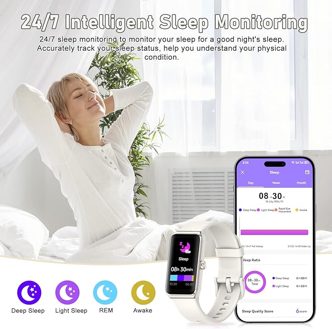 Fitness Tracker with Step Counter/Calories/Stopwatch, Activity Tracker, Health Tracker with Heart Rate Monitor, Sleep Tracker,1.47 Touch Color Screen, Pedometer Watch for Women Men