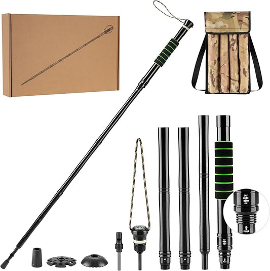 Tactical Survival Hiking Stick - Collapsible Retractable Walking Staff, Outdoor Multitool Tactical Gear, Trekking Poles for Hiking, Camping Birthday Gifts for Men Dad Husband