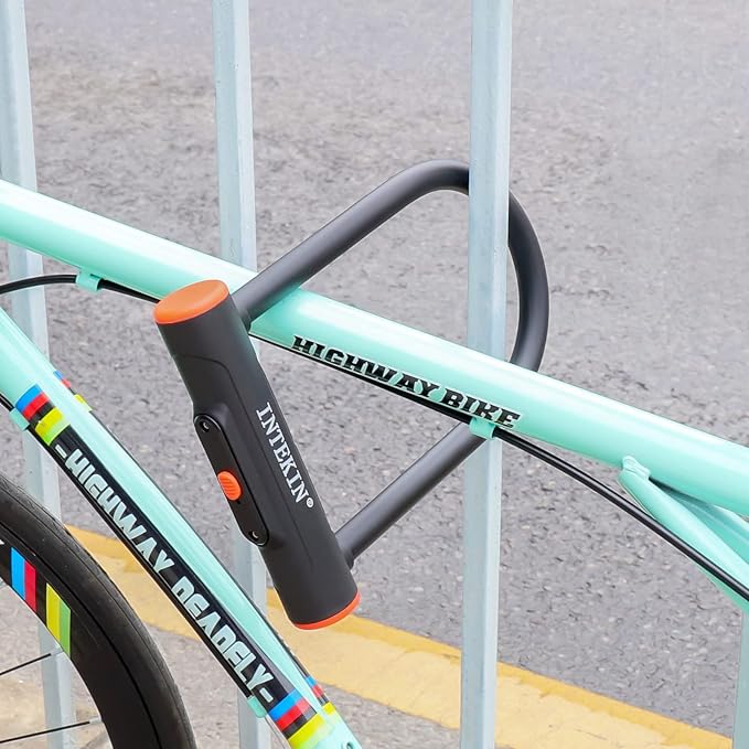 Heavy Duty U Lock - 16mm Bicycle Lock with 3 Keys for Road & Mountain Bikes