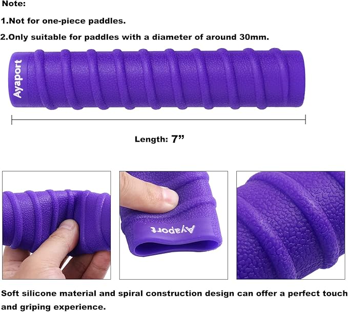 Ayaport Kayak Paddle Grips Non-Slip Silicone Wraps Blister Prevention Kayaking Accessories for Take-Apart Paddles