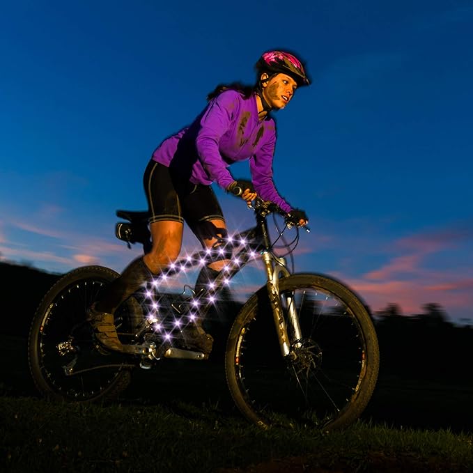 Waybelive LED Bike Frame Lights, Remote Control Bicycle Frame LED Light, 16 Color Change by Yourself, Waterproof, Super Bright to Ride at Night. Good Gift for Kids(1 Tire, Multicolor)