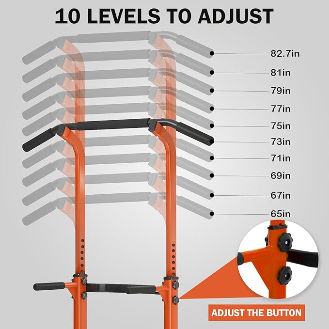 SogesPower Power Tower Dip Station Pull Up Bar for Home Gym Adjustable Height Strength Training Workout Equipment,Pull Up Bar Station