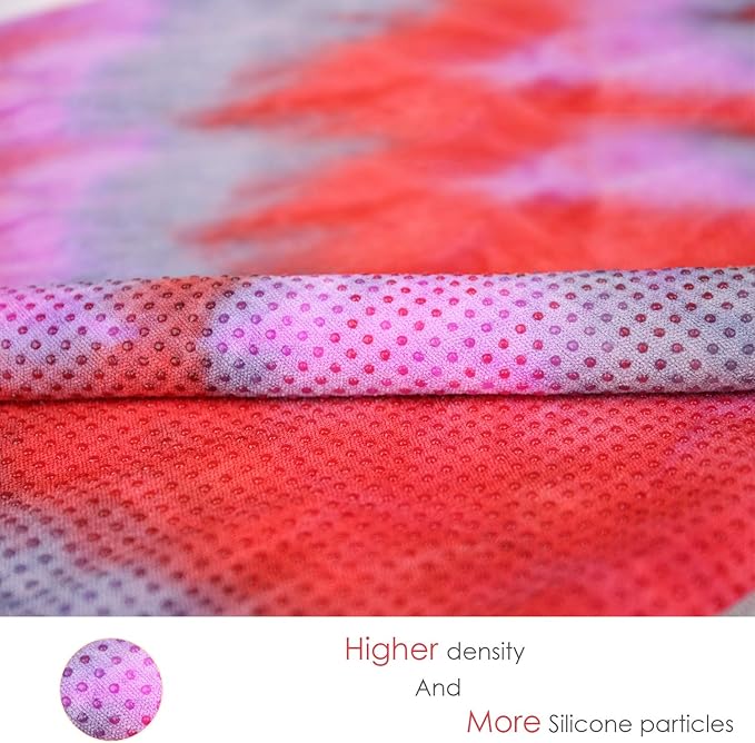 DREAM SLIM Non Slip Yoga Towel - Hot Yoga Towel, Multicolor - Red