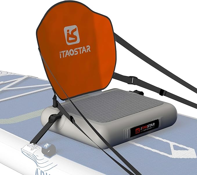 Inflatable SUP Seat with Backrest - Premium Paddle Board Chair for Surfboard, Kayak & Boat, Comfortable Blow Up Seat for Adults & Kids, Lightweight SUP Accessories for Versatile Use