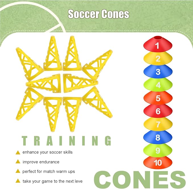 Agility Ladder & Speed Hurdles Soccer Training Equipment Kit Football Training| Footwork Drills | Cones Goalkeeper Practice Equipment for Kids Youth Adult