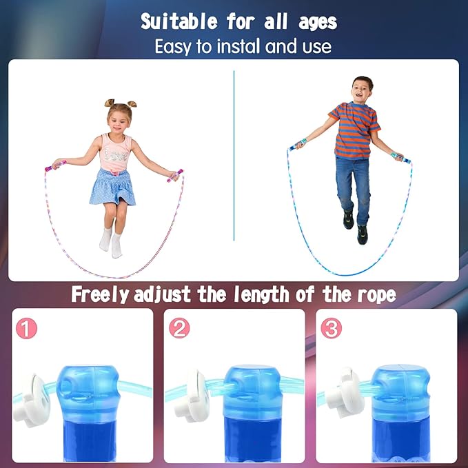 Led Jump Rope for Girls Kids -Glowing Jump Ropes Flashing Colorful Exercise Skipping rope Light Up Luminous Adjustable Skipping Ropes for Girls Boys Women Fitness Weight Loss