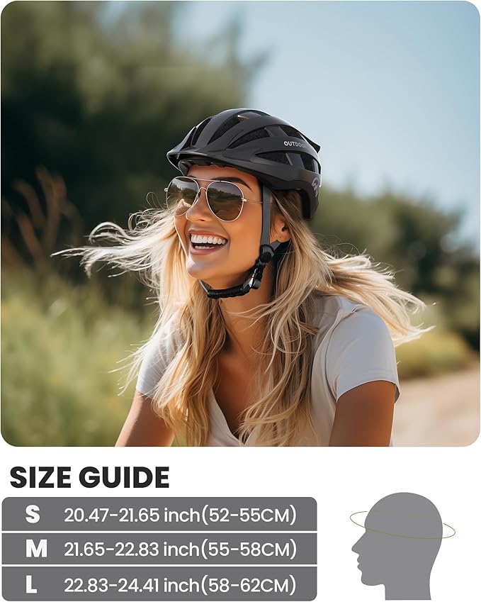 OutdoorMaster Gem II MIPS Bike Helmet with Light - Lightweight Cycling Helmet,Mountain Road Bicycle Helmet for Youth & Adult