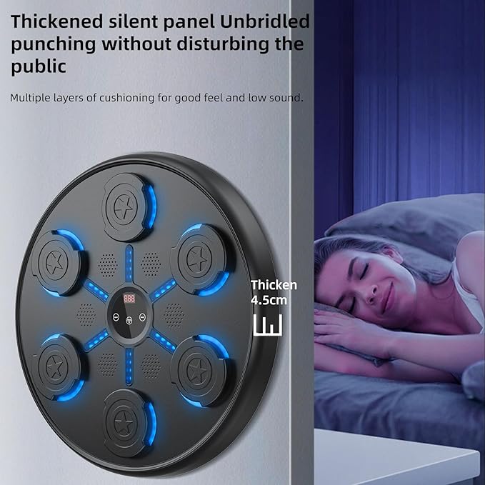 Second Generation Music Boxing Machine with Boxing Gloves, Boxing Machine Wall Mounted Music, Smart Bluetooth Music Boxing Trainer with Gloves, Music Boxing Machine for Adults, Home, Indoor and Gym