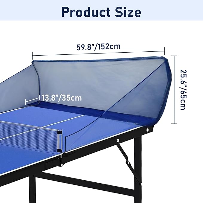 Table Tennis Ball Catch Net, Practice Net Multi-Ball Collection Net Training Tool, Table Tennis Robot for Serve Catcher Equipment for Ball Collection,Serve or Multi-Ball Training