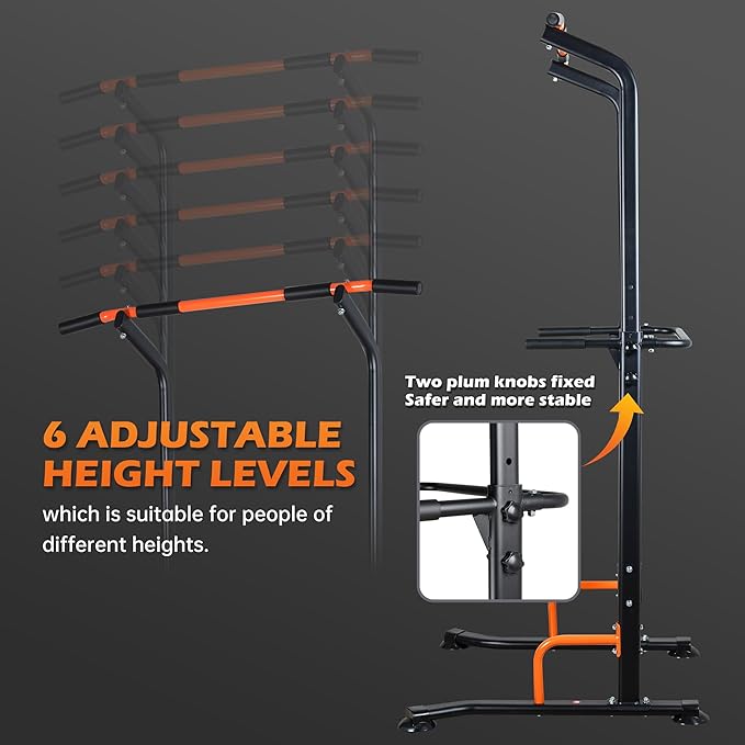 leikefitness Multifunction Power Tower Exercise Equipment,Pull Up Dip Station,Height Adjustable for Home Gym Strength Training Fitness Equipment,Dip Stands,Pull Up Bars,Push Up Bars,VKR