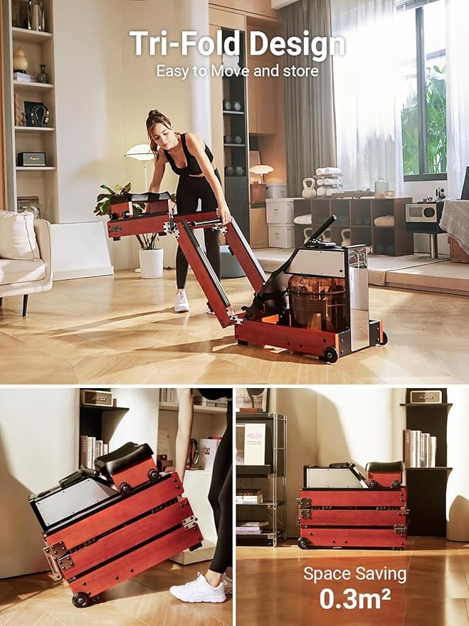 Magnetic/Water Row Machine for Home Rower 331LB Weight Capacity, Folding Rowing Machine with LED Monitor, App Supported, Tablet Holder, Comfortable Seat, Trifold Home Rowing Machine