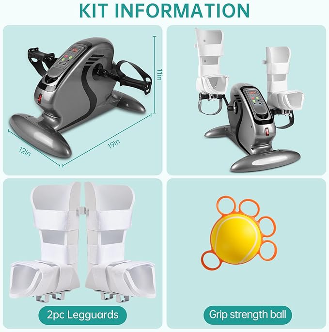 Motorized Pedal Exerciser, Electric Pedal Exerciser for Arm and Leg Low Impact Exercise Rehabilitation, No Resistance, Suitable for Seated Leg Exercise and Arm Exercise for Elderly People