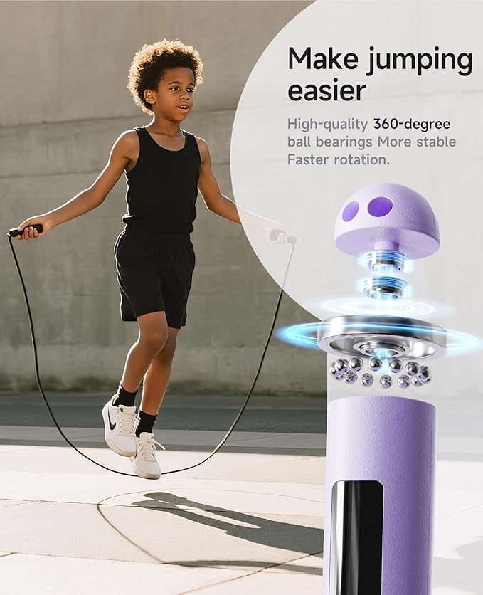 Smart Jump Rope – Customisable Calorie, Count and Time Settings Jump Ropes, Adjustable Steel Wire Skipping Rope with LED Display, for Men Women Fitness and Workout