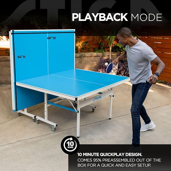 STIGA XTR Professional Outdoor Table Tennis Tables – All Weather Aluminum Waterproof Outdoor or Indoor Design with Net & Post - 10 Minute Easy Assembly Ping Pong Table with Compact Storage