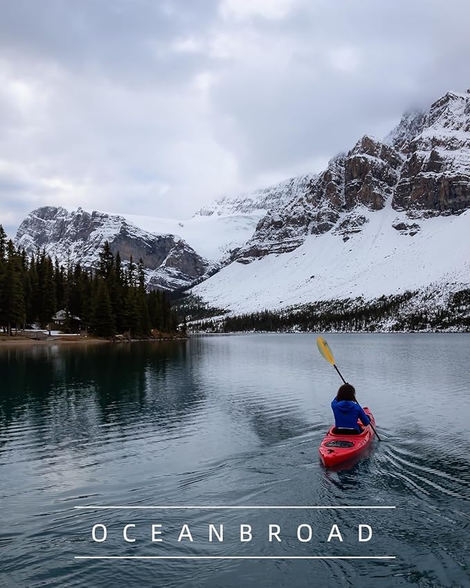 OCEANBROAD Carbon Fiber Kayak Paddle 90.5in/230cm, 86in/218cm for Adults Kayaking Boating Canoeing Oar with Paddle Leash