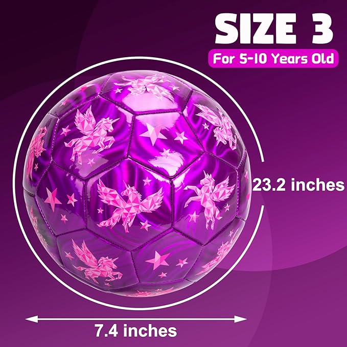 U&C Planet Soccer Ball Size 2/3/4/5 for Toddler and Kids, 1 Pack 2 Pack Classic Cartoon Ball with Pump for Girls and Boys Age 1 and up, Indoor Outdoor Soccer Game Gift