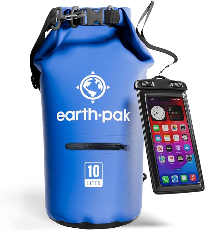 Earth Pak Waterproof Dry Bag with Zippered Pocket - Waterproof Dry Bag Backpack Keeps Gear Dry