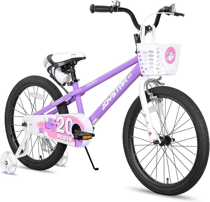 JOYSTAR Pluto 12 14 16 18 20 Inch Kids Bike with Light Up Training Wheels, Kids' Bicycle for Boys Girls Age 3-12 Years, Children Bikes, Multiple Colors