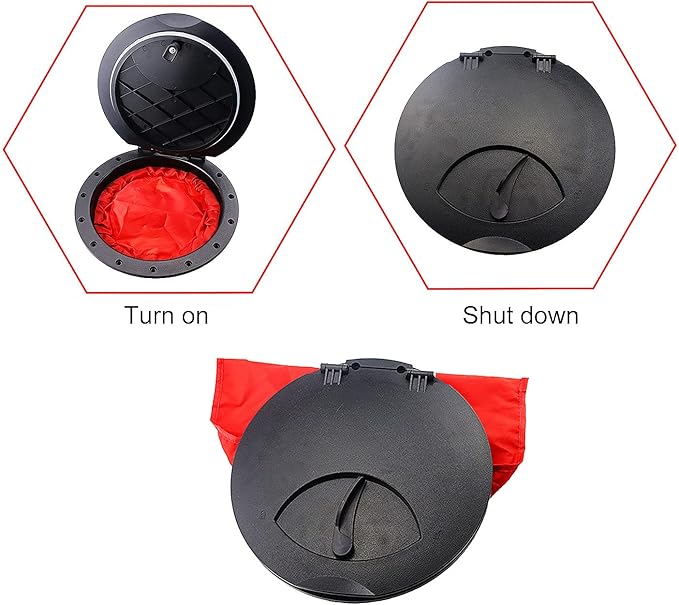 9 Inch Hatch Kit, Deck Hatch with Waterproof Bag and Fasteners for Kayak Boat Fishing Rigging（Black）