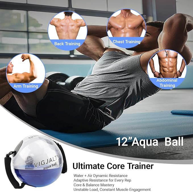 Heavy Duty Adjustable Aqua Bag - Durable Water Filled Training Aqua Bags for Strength Core & Full Body Workouts - Portable Fitness Equipment - Home Gym Outdoor Water Weights Sandbag Alternative