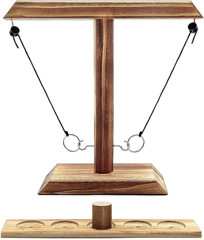 Hook and Ring Game Handmade Wooden Toss Game for Kids and Adults,Yard Games,Toss Game for Bars,Home,Party