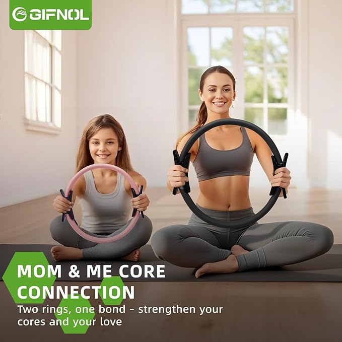 Pilates Ring and Ball Set with Resistance Bands - Pilates Equipment for Home Workout - 14'' & 12'' Pilates Rings, 2 Pilates Balls, 5 Resistance Bands for Toning Arms, Thighs/Legs & Core