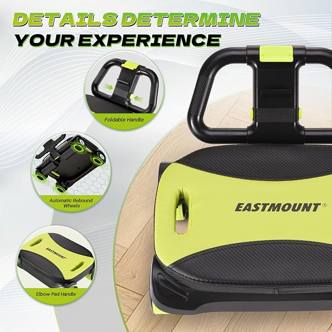 EAST MOUNT Ab Roller Wheel - Ab Roller with Elbow Support for Core Workout Belly Fat Automatic Rebound Abdominal Wheel for Women Men Home Gym Equipment