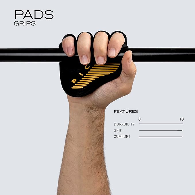 PICSIL - Fitness Grips Pads | Alternative to Gym Gloves | Strong Neoprene Grip for Weightlifting & Cross Training | Suitable for Men & Women | Design for Dumbbells and Pull Ups | One Size |