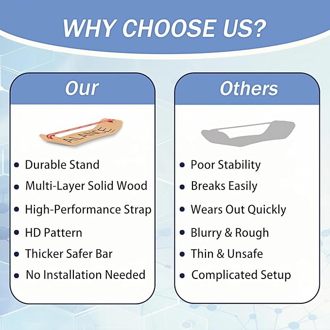 Slackline Balance Board Trainer for Kids & Adults – Pre-Assembled Wooden Board with Premium Stand, Core Strength & Flexibility Trainer for Home,Gym,Yoga,or Office Workouts