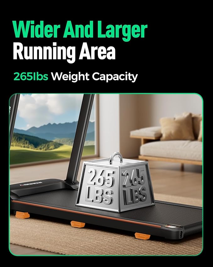 Folding Treadmills for Home with Incline, 3.0HP Quiet Brushless Portable Fitness Running Walking Exercise Treadmill with LED Display, 265lbs Weight Capacity