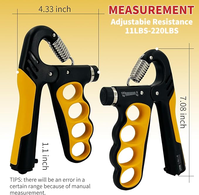 Senston Grip Strength Trainer 2 Pack - Adjustable 11-220Lbs (5-100KG) with Auto Counter, Hand Grip Strengthener, Forearm Exerciser for Athletes, Musicians, Gym, Home, Injury Rehab