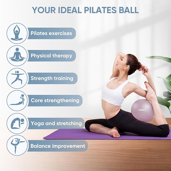 APEXUP Yoga & Pilates Ball - Anti Slip Heavy Duty Gym Ball for Fitness, Balance & Core Workout