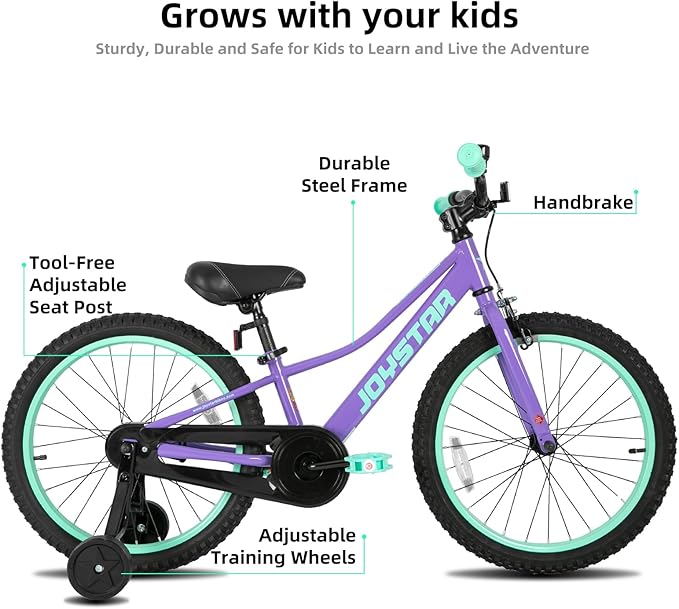 JOYSTAR NEO 20 Inch Kids Bike for Ages 6-10 Years Old Boys & Girls, 20 Inch Wheels Kids Mountain Bike with Training Wheels & Handbrake, Kids' Bicycles, Multiple Colors