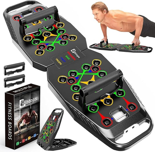 Push UP Board, Pilates Bar & Fitness Accessories, 25 in 1 Foldable Push up Bar at Home Gym, Workout Exercise Professional Push Up Strength Training Equipment for Man and Women
