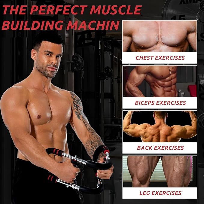 Twister Arm Trainer， Arm Shoulder Chest Workout Equipment 20-100LB Adjustable Strength Trainer Chest Trainer for Men and Women Portable Detachable Home Fitness Equipment